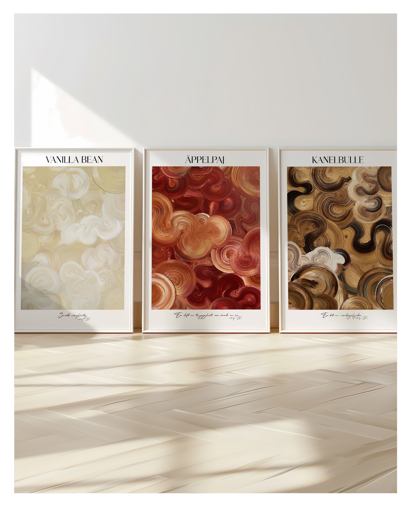 Poster Set- Vanilla Bean, Äppelpaj & Kanelbulle