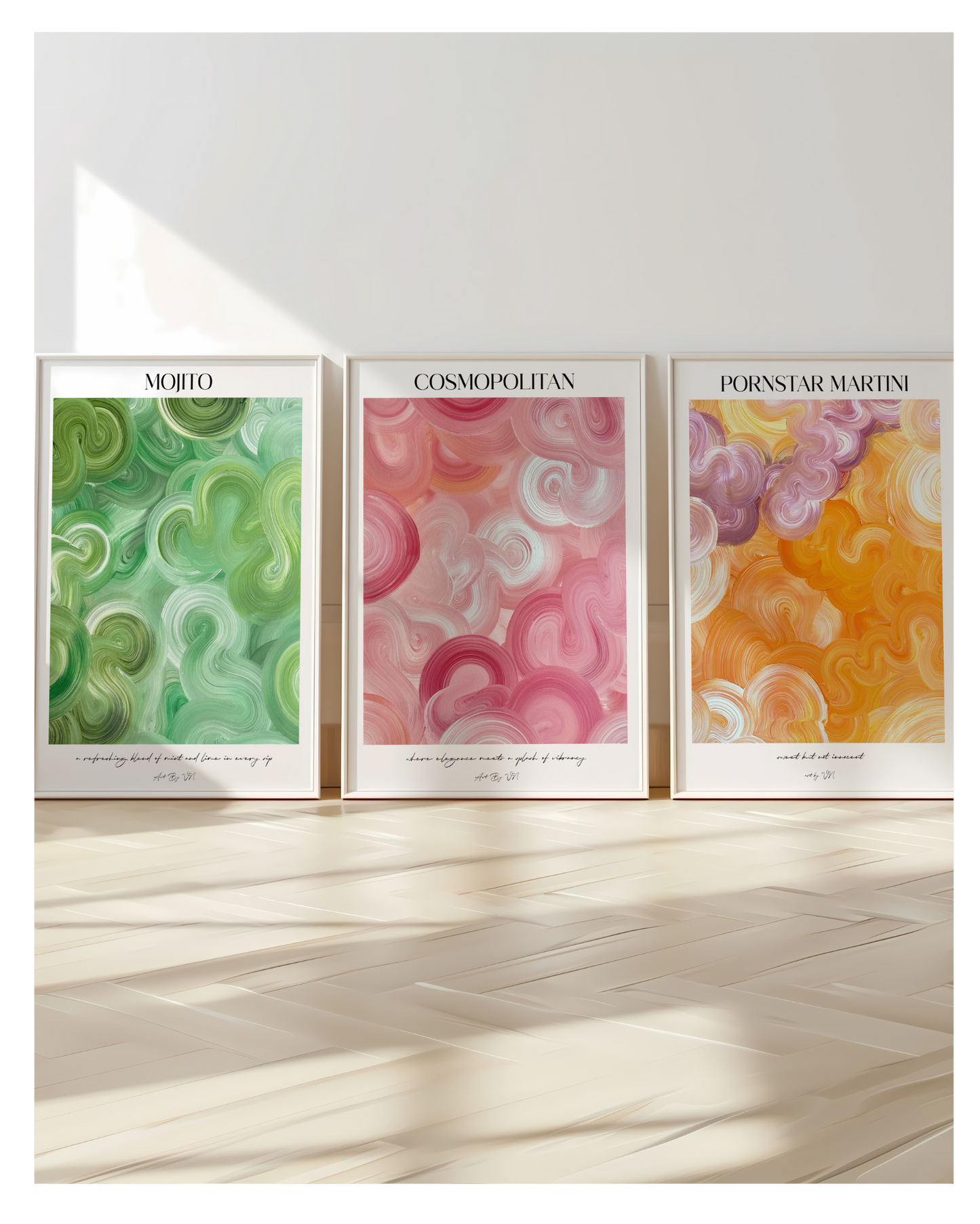 Poster Set- Mojito, Cosmopolitan & Pornstar Martini