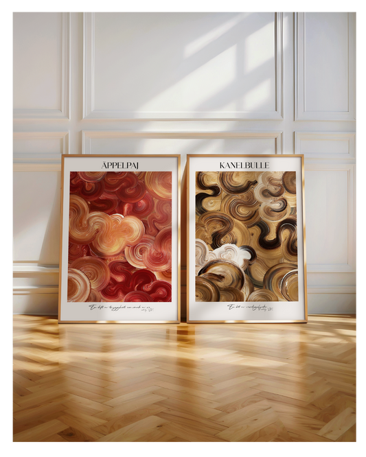 Poster Set- Äppelpaj & Kanelbulle