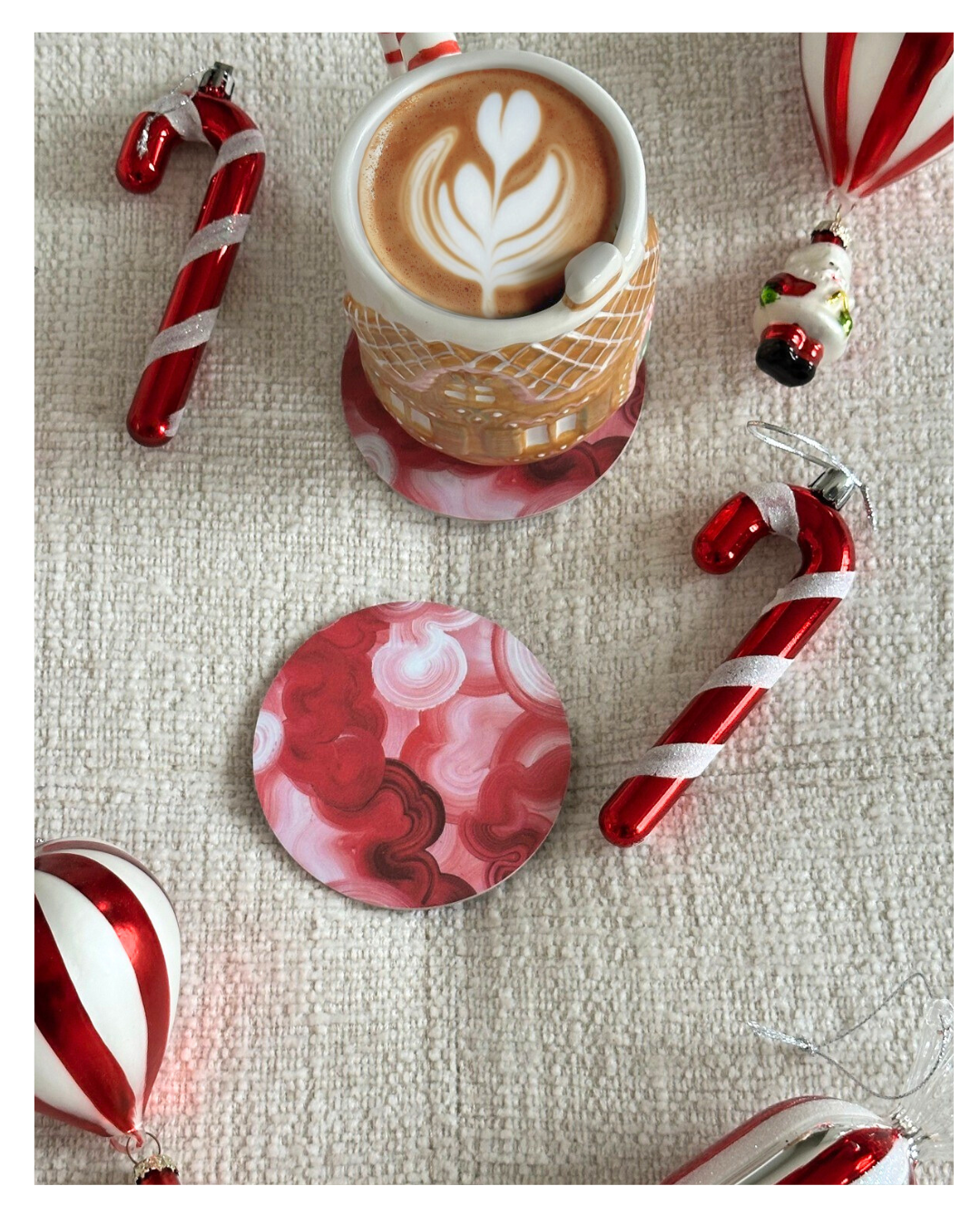 POLKAGRIS | Glasunderlägg 4-pack