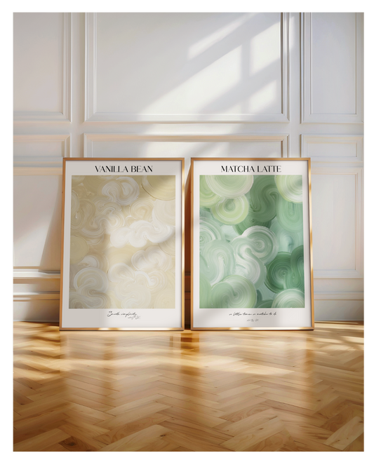 Poster Set- Vanilla Bean & Matcha Latte