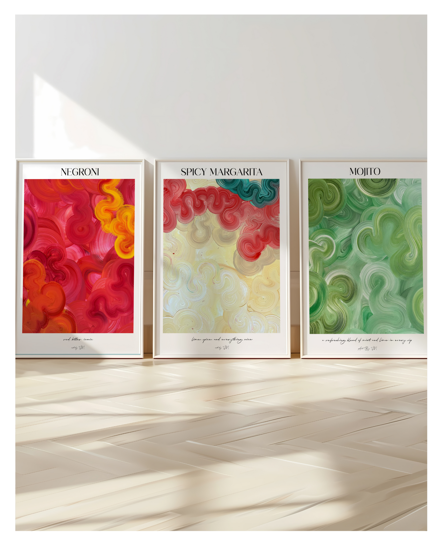 Poster Set- Negroni, Spicy Margarita & Mojito